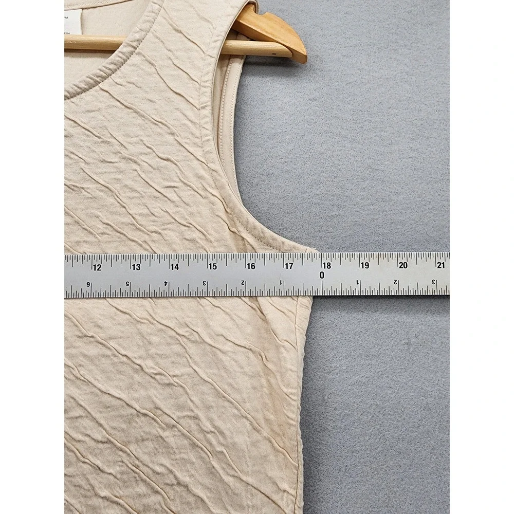 C&C California Tank Top Womens‎ Medium Beige Textured Sleeveless Cotton Stretch